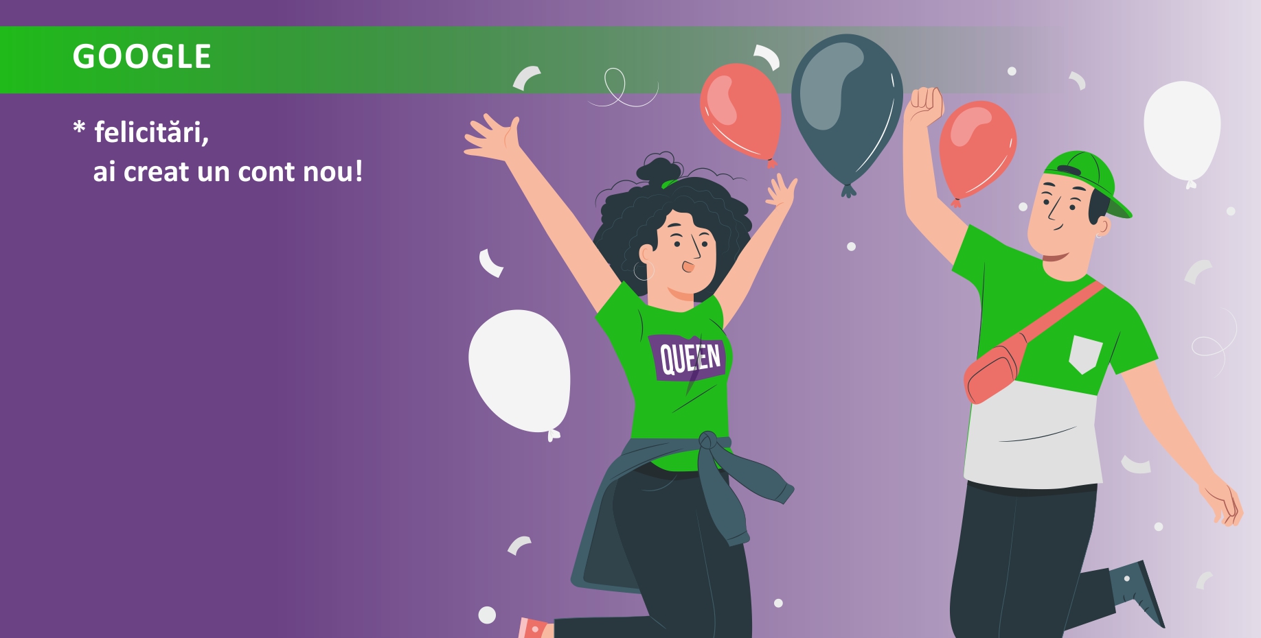 * felicitări, ai creat un cont nou!