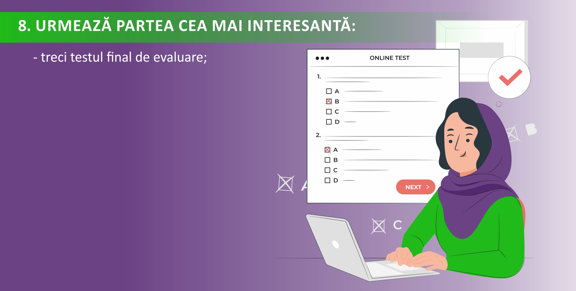 - treci testul final de evaluare;