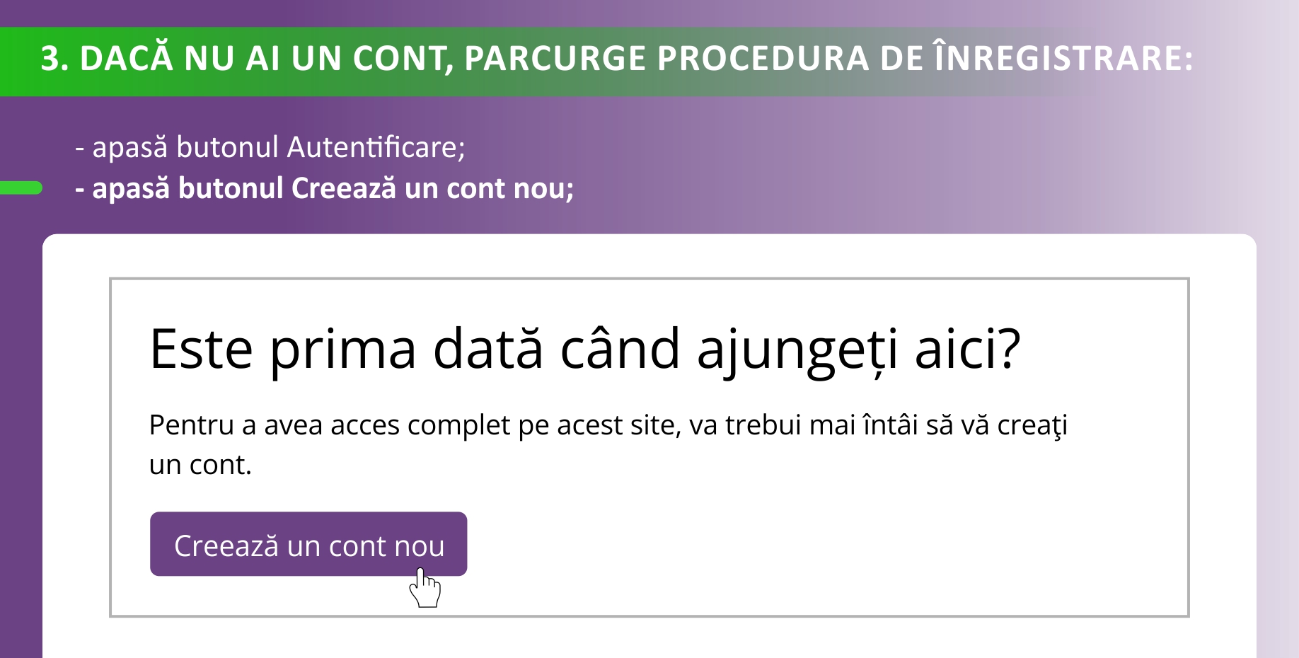 - apasă butonul Creează un cont nou;